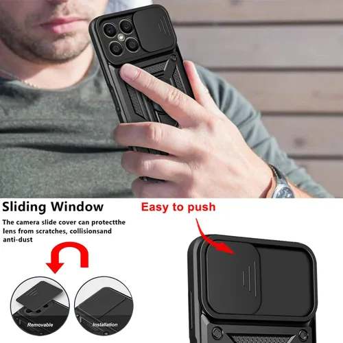 Miniatura 5 de Compatible con Huawei P30 lite Funda para teléfono, compatible con Huawei P30 lite 4G Soporte Magnético [PC + TPU] Lente deslizante 2 en 1 Soporte