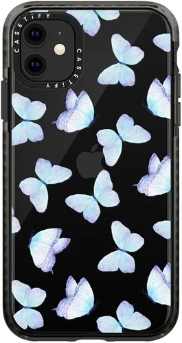 Miniatura 90 de CASETiFY Impact - Funda para iPhone 11 - Flower Power Retro - Negro Transparente