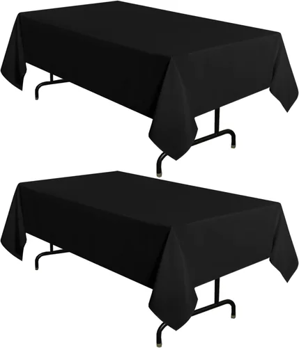 Miniatura 50 de sancua - Paquete de 2 manteles cuadrados de poliéster, de 54 x 54 pulgadas, resistentes a las manchas y a las arrugas, lavables, para mesas de Beige