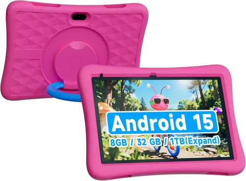 ZZB Tablet infantil de 10 pulgadas, Android 15.0, 8 GB (3+5 extendidos) de RAM, 32 GB de ROM (expandible a 1 TB), cámara dual, 6000 mAh, precargada