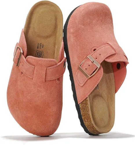 Miniatura 7 de Project Cloud Benton - Zuecos con plantilla de cuero genuino para mujer, pantuflas de espuma viscoelástica con soporte de arco, sandalias de moda