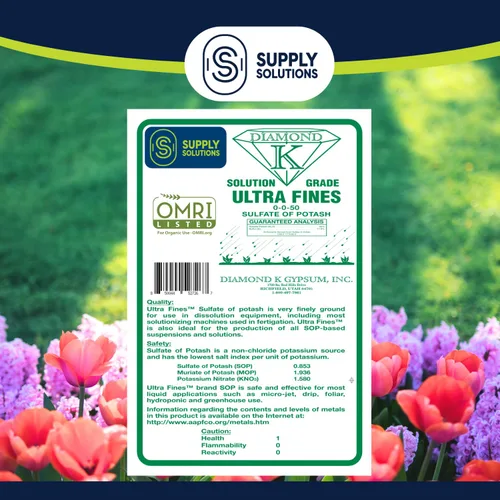 Miniatura 3 de Supply Solutions Sulfato de potasa 0-0-50 - Fertilizante orgánico de potasa - Adecuado para fertirrigación, sistemas de goteo, foliar, hidroponía