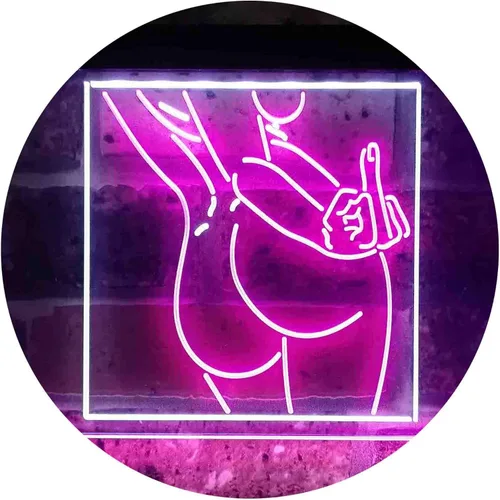 Miniatura 10 de ADVPRO Bad Bitch Middle Finger FXXK Girl Room - Letrero de neón LED de doble color, azul y rojo, 12 x 8 pulgadas st6s32-i3799-br