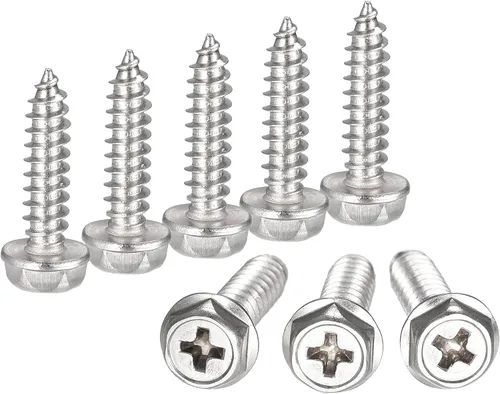 Miniatura 7 de uxcell Phillips - Tornillos autorroscantes para arandela hexagonal, M6 x 0.984 in, acero inoxidable 304, brida hexagonal, 25 piezas