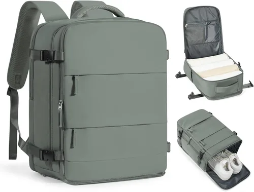 Miniatura 48 de coofay Mochila de viaje, para laptop, unisex, aprobada para aviones, bolsa de mano, equipaje, para artículos personales, para debajo del asiento