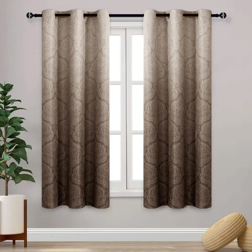 Miniatura 27 de DWCN - Cortinas blackout para dormitorio, diseño de damasco con aislamiento térmico y ojales, para sala de estar, juego de 2 paneles de cortina Gris