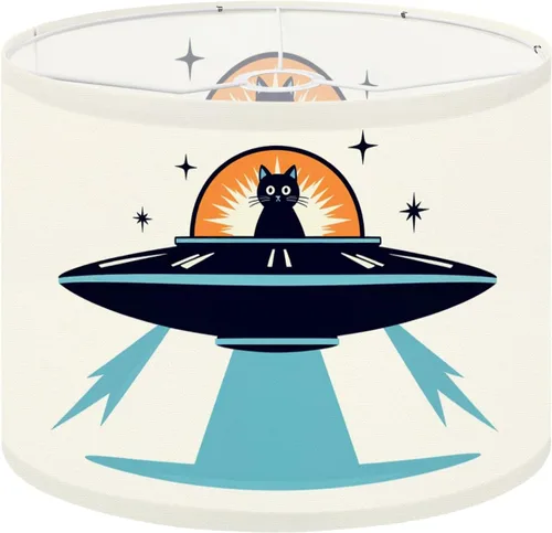 Miniatura 19 de Drum Lampshade Mid Century Black Cat Starry Lights Retro Style Medium Lamp Shade Replacement Linen Fabric Lampshades for Bedside Table Lamp Floor