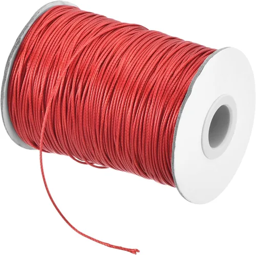 Miniatura 47 de MECCANIXITY Cordón encerado de poliéster encerado de 0.031 in, cuerda de cera de 175 yardas para hacer pulseras, collares, cuentas, joyería y Caqui