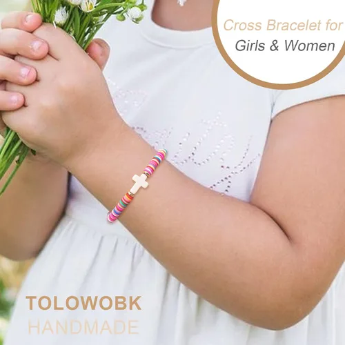 Miniatura 15 de Regalos navideños para niños, niñas adolescentes, mujeres, linda pulsera de cruz para niñas, regalos de Navidad cristianos para mujeres, ideas