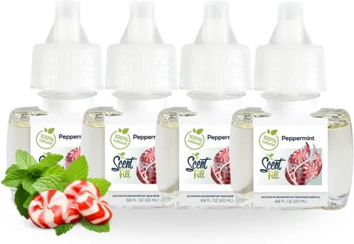 Miniatura 19 de Scent Fill Ambientador 100% natural de cereza y almendra con enchufe, recambios de aceite perfumado, 3 recambios