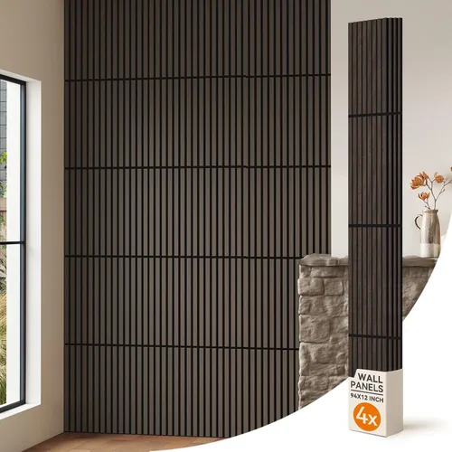 Miniatura 14 de Upick Paneles de pared acústicos plegables, paquete de 4 paneles de madera MDF de 48 x 12.6 pulgadas para pared, paneles de pared absorbentes