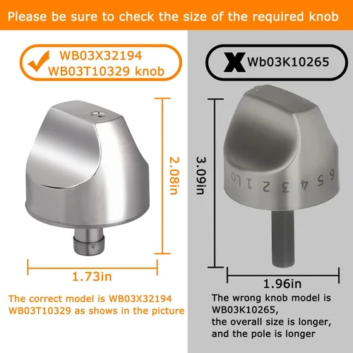Miniatura 6 de GE Cafe Range - Perilla de repuesto para quemador de cocina WB03X25889 para CGP350 y CGP350, perillas de cocina de acero inoxidable para reemplazar
