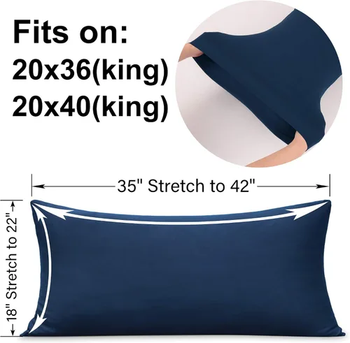 Miniatura 33 de Juego de 2 fundas de almohada pequeñas de punto Jersey Knit para viajes o niños pequeños de 12 x 16 pulgadas, 13 x 18 o 14 x 20 pulgadas, sobre