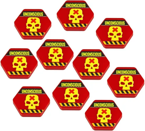 Miniatura 4 de LITKO Juego de fichas de efectos de daño Mecha Compatible con BattleTech Fichas hexagonales rojas (efectos de daño)