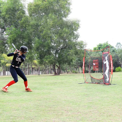 Miniatura 7 de Maniquí de bateo de sóftbol de béisbol, objetivo de lanzamiento, con accesorio de zona de golpe ajustable, ayuda de lanzamiento para una mayor