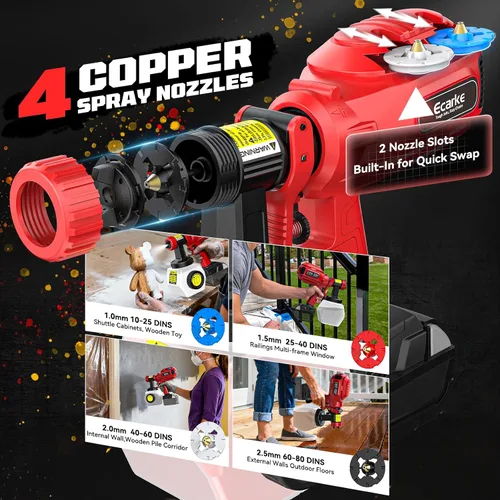 Miniatura 6 de Ecarke Aspiradora de Pintura Inalámbrica Compatible con Batería Milwaukee de 18V - Diseño de Relleno Lateral (Sin Desmontaje) y Almacenamiento