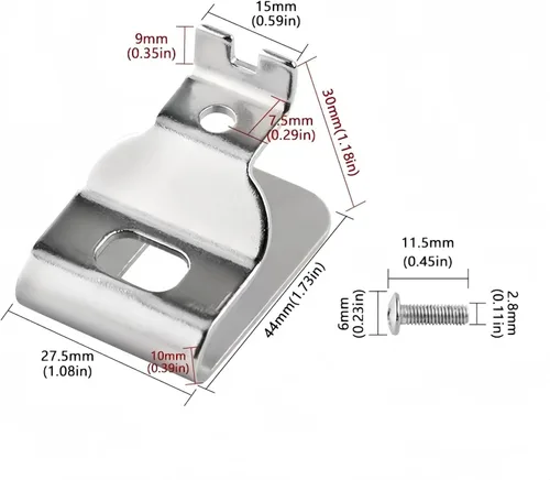 Miniatura 2 de Juego de 2 clips para cinturón DEWALT N268241 N086039 con tornillos Clips de cinturón de acero inoxidable 304 compatibles con DEWALT N268241