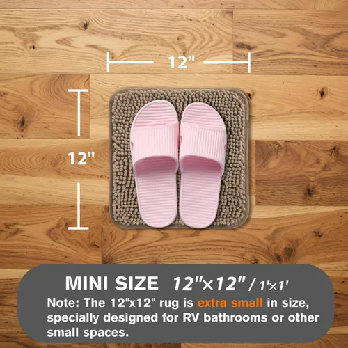 Miniatura 695 de Alfombra de baño pequeña de 12 x 18 pulgadas, lavable y absorbente, antideslizante, alfombra de baño de felpilla gruesa y suave para baño, ducha