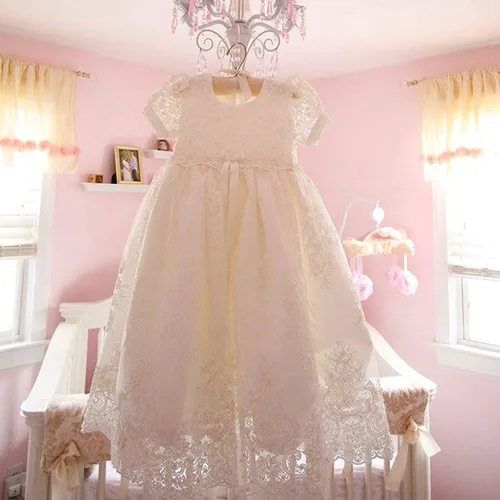 Miniatura 2 de Christening Gown Baby Girl Lace Toddler Dress for Age 3-24 Months