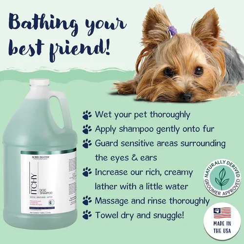 Miniatura 3 de Bobbi Panter Champú para perros para aliviar la picazón de árbol de té, lavanda y linaza, fórmula natural calmante para piel irritada e irritada