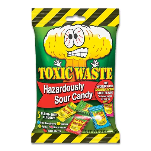 Miniatura 9 de TOXIC WASTE - Caramelo peligrosamente agrio - Sabores de manzana, sandía, limón, frambuesa azul y cereza negra - Bolsa de 1 libra