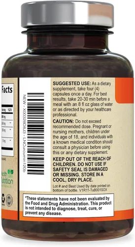 Miniatura 8 de Suplemento de curcumina de cúrcuma de 2600 mg – 95% curcuminoides con cúrcuma orgánica y pimienta negra BioPerine para una mejor absorción, apoyo