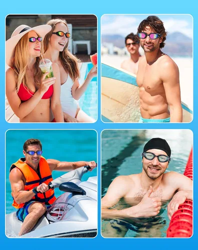 Miniatura 7 de Gafas de Natación, Gafas de Natación Unisex para Adultos Anti Niebla Anti UV Sin Fugas Visión Amplia para Hombres Mujeres Jóvenes