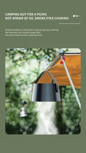 Miniatura 6 de Mini campana extractora portátil, ventilador extractor de escritorio de 3 velocidades con diseño ajustable para colgar barbacoa en interiores, olla