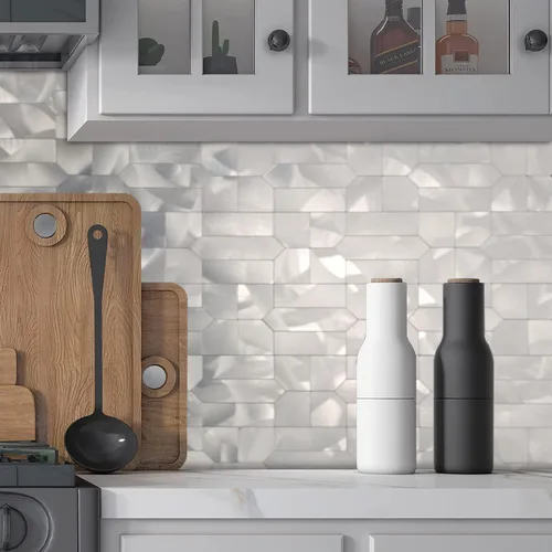 Miniatura 6 de XUANINY Azulejos de metal para salpicaduras de 5 hojas, autoadhesivas, múltiples formas, mosaico de aluminio 3D para decoración de cocina y baño
