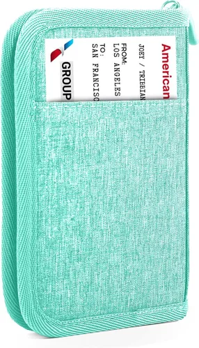 Miniatura 17 de Cartera de pasaporte para la familia con RFID, organizador de documentos de viaje, impermeable para mujeres, billetera de pasaporte portátil