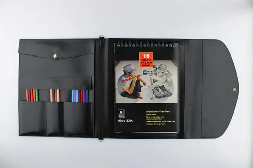 Miniatura 2 de Funda para cuaderno de bocetos, cubierta de bloc de bocetos de artista para cuaderno de bocetos de 9 x 12 pulgadas, libro de dibujo y estuche