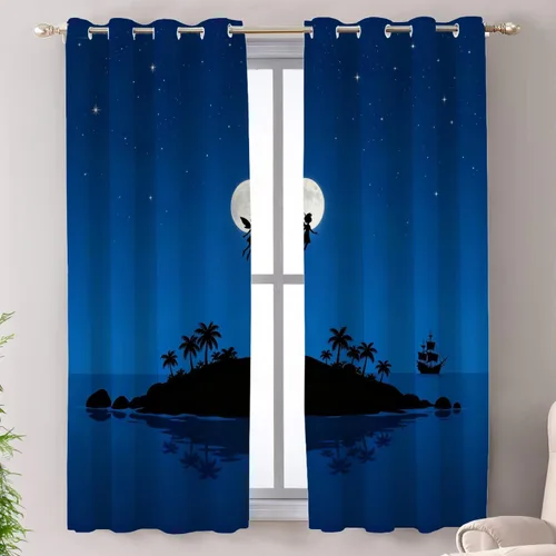 Miniatura 19 de Shrahala Cortinas de hojas de arce otoñales para ventanas de cocina, hojas rojas ardientes, fondo marrón, paneles de cortina de ventana de poliéster