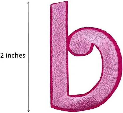 Miniatura 3 de Letras cursivas rosa bordadas, parches para planchar, apliques para ropa, vestido, sombrero, vaqueros, costura, alfabeto, letra (Aa-Zz), accesorio Bb