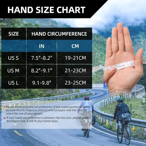Miniatura 7 de ROCKBROS Guantes de ciclismo para hombre, guantes de bicicleta de montaña, guantes de bicicleta SBR Pad antideslizante guantes de conducción