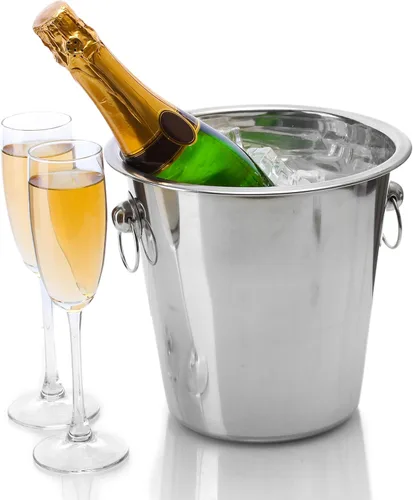 Miniatura 2 de Tiger Chef Juego de cubos de vino - Cubo de champán - Bañera para bebidas: incluye dos cubos de acero inoxidable de 4 cuartos de galón y sacacorchos