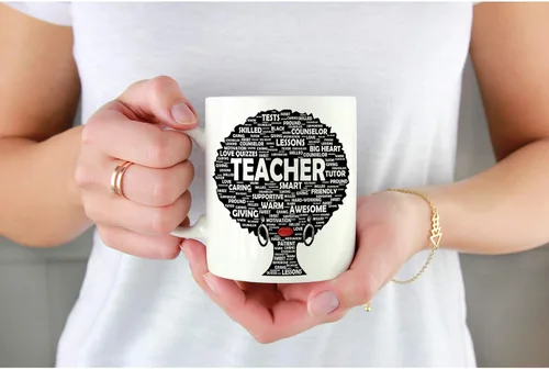 Miniatura 4 de Panvola Regalo para profesora de cabello natural afro para mujeres afroamericanas, taza de té de cerámica blanca de 11 onzas, regalo para el día