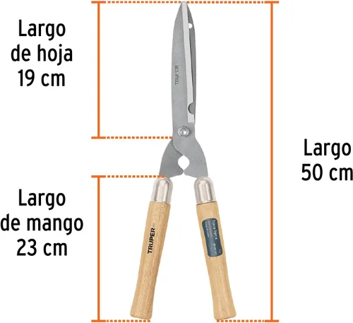 Miniatura 3 de Truper Tijeras de setos de precisión de 10 pulgadas (modelo 31460 / T-17) Professional Manual Bush Trimmer, Contoured Ash Wood Handles with
