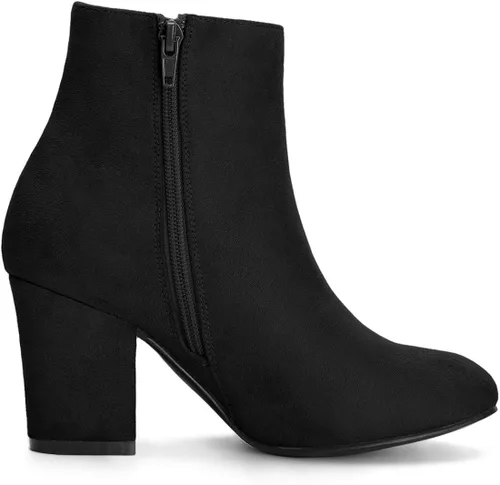 Miniatura 6 de Allegra K Botines de tacón grueso con cremallera lateral para mujer