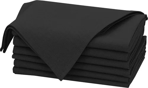 Ruvanti Juego de 6 Servilletas de Lino, Servilletas de Tela de 18x18 pulgadas, Servilletas de Tela de Mezcla de Algodón y Lino Lavables, Suaves,