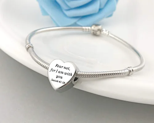 Miniatura 6 de MUERDOU Pulsera con dije de corazón en forma de versículo bíblico cristiano oración fe joyería religiosa regalos para mujeres