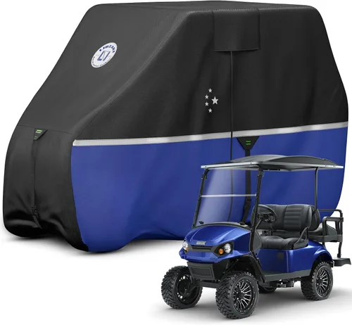 Miniatura 13 de Funda para carrito de golf para 2 pasajeros EZGO, Club Car, Yamaha, 420D, impermeable, resistente al viento, resistente al sol, para exteriores