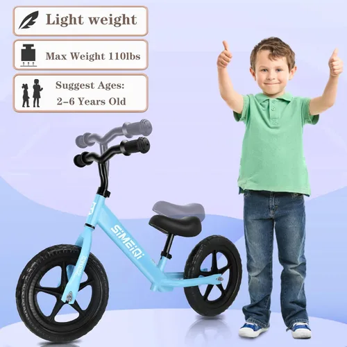 Miniatura 4 de Bicicleta de equilibrio de 12 pulgadas para niños y niñas de 2, 3, 4, 5 años de edad, sin pedal, caminar, equilibrio, entrenamiento, bicicleta