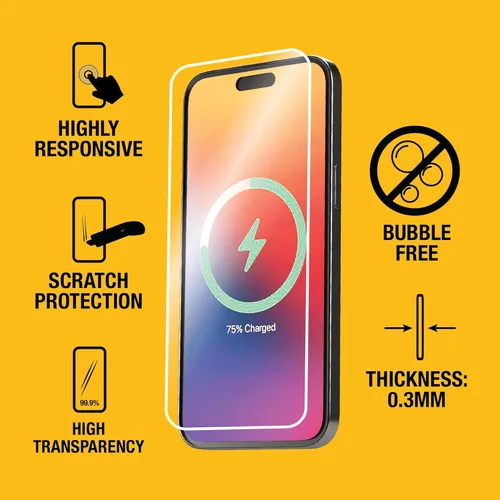 Miniatura 2 de DEWALT Protector de pantalla de vidrio resistente para iPhone 12 Pro Max, paquete de 2 protectores de pantalla de vidrio templado, compatible