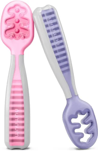 Miniatura 16 de NumNum Juego de Cucharas para Bebé, Baby Essentials Pre-Cuchara GOOtensils para 6+ Meses, Cucharas de Autoalimentación de Primera Etapa para Destete