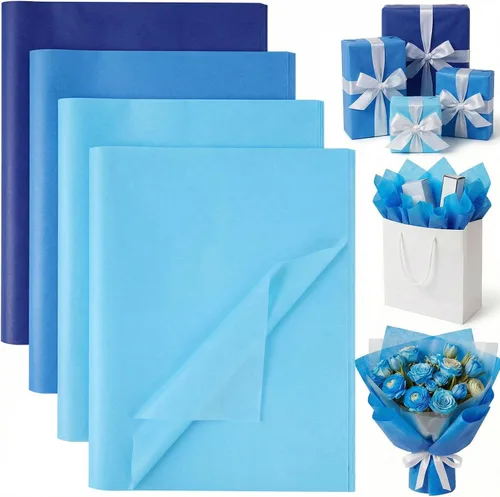 Koogel 112 hojas de papel de seda azul, 20 x 14 pulgadas, papel de seda para envolver regalos a granel para manualidades, bolsas de regalo,