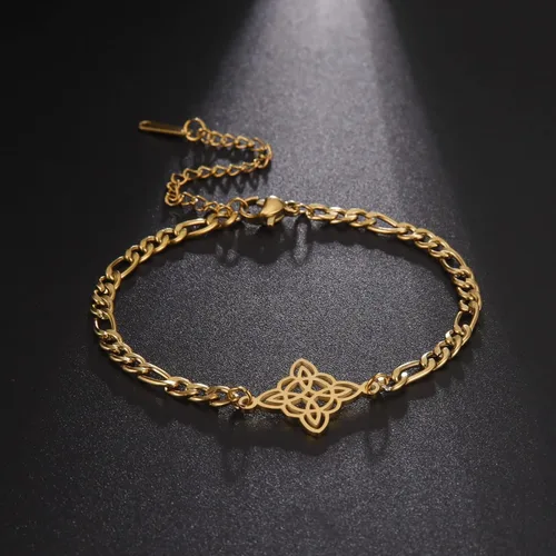 Miniatura 9 de Pulsera de nudo de bruja, nudo celta, símbolo de Wicca pagana, nudo mágico, pulsera de joyería de brujería, pulsera de acero inoxidable ajustable
