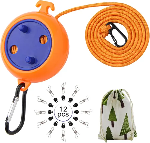 Caudblor - Cuerda de ropa portátil de viaje, ajustable de 33 pies, cuerda de secado de lavandería para viajes de hotel, crucero, exterior/interior,