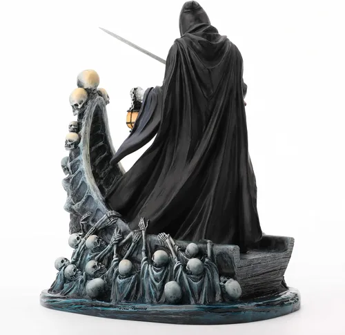 Miniatura 4 de Veronese Design Escultura de resina pintada a mano, 7 7/8 pulgadas de alto, diseño de mensajero oscuro y el ferry de la maldita estatua de la parca