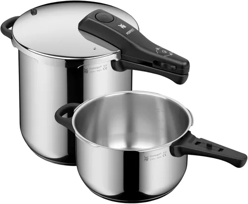 WMF Perfecto – Set con olla rápida de 8.7 in de diámetro 8 litros y medio + cuerpo 4 litros y medio, acero inoxidable Cromargan para inducción