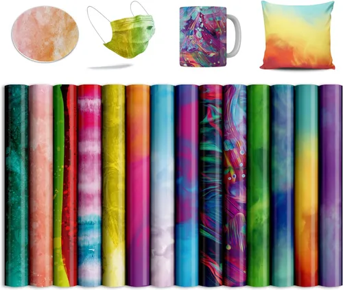Miniatura 11 de Hojas de transferencia, papel de sublimación de acuarela, papel de transferencia para camisetas en blanco, vasos, tazas, 8 unidades, 12 x 12